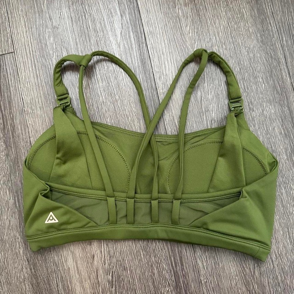 Anook Athletics Nila Olive Green Maternity Nursing Sports Bra Size S 4-6